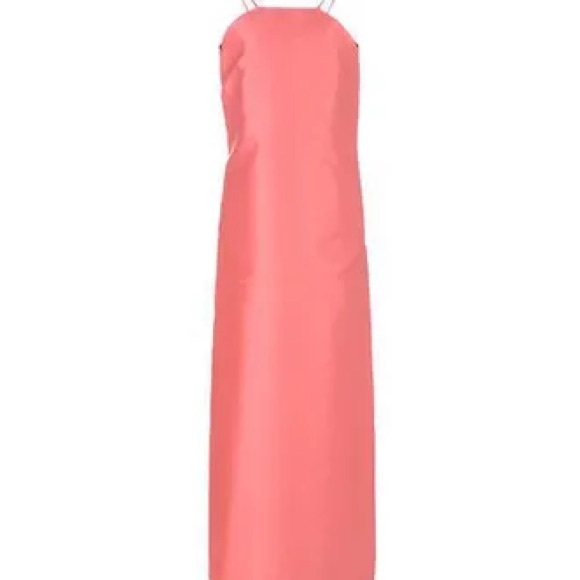 katia giannini Dresses & Skirts - Satin Coral Slip Maxi Dress with Spaghetti Straps